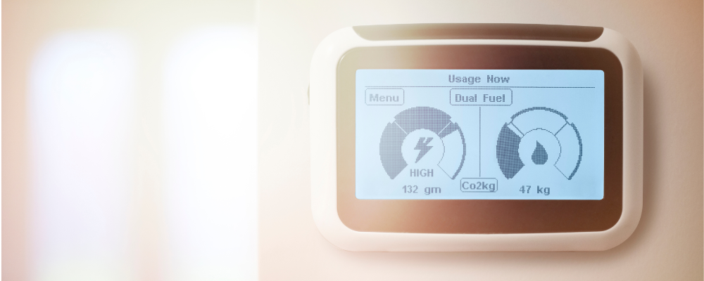 Thermometer showing two fuel sources